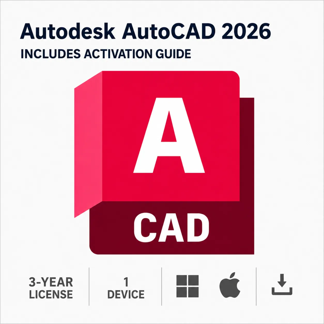 Autodesk AutoCAD Oficial License 3 Years (2027 / 2026 / 2025 / 2024) Instant Delivery