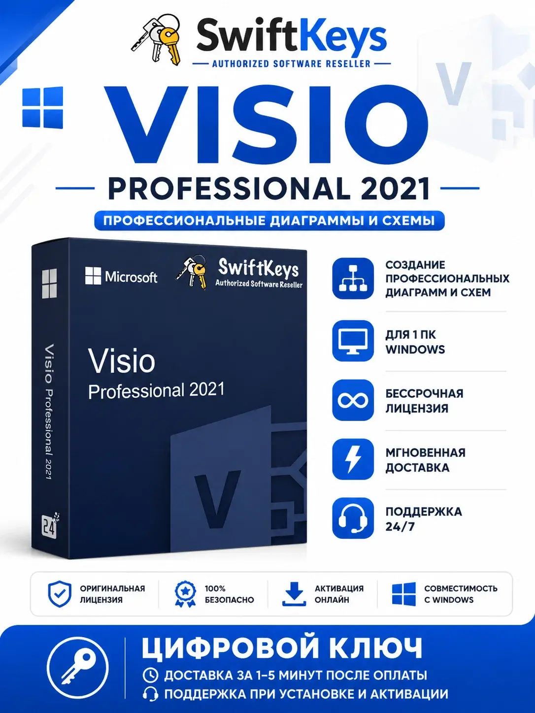 Microsoft Visio 2021 Pro / Бессрочная лицензия