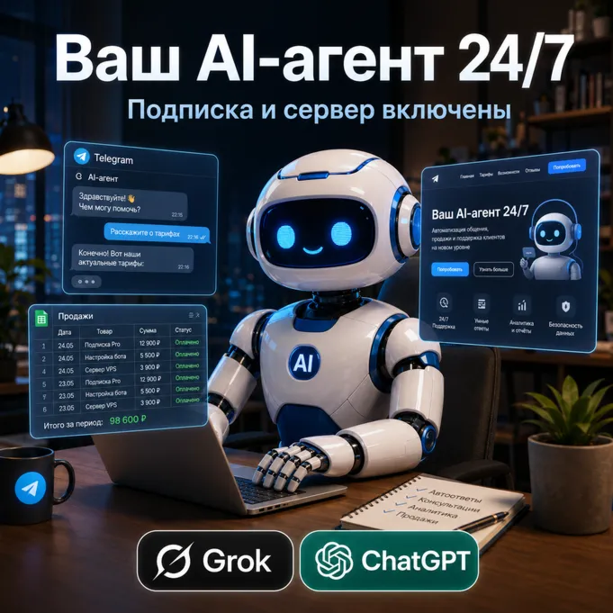 AI-агент под ключ на базе Grok / ChatGPT на 1 месяц