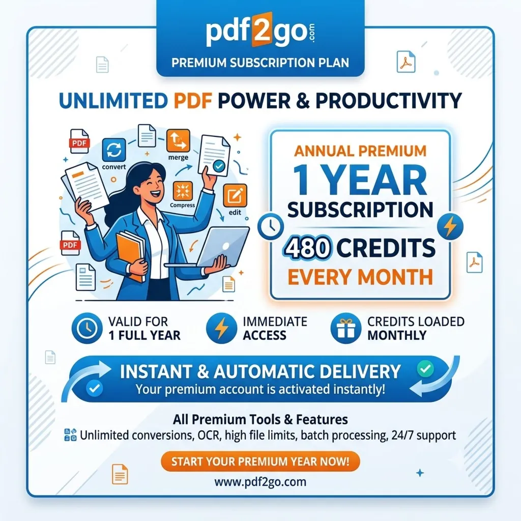 Подписка на PDF2Go на 1 год | Автоматическая доставка
