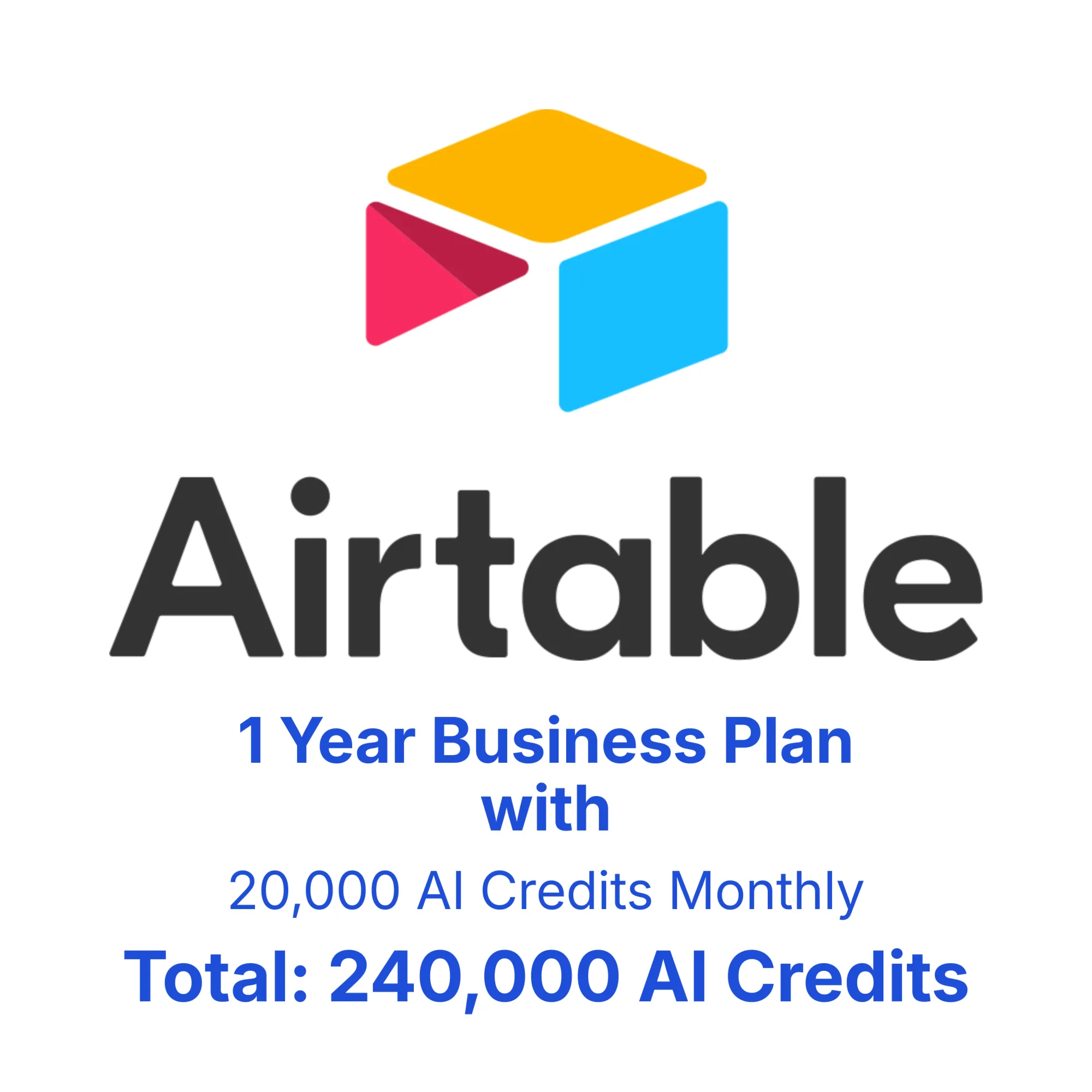 Бизнес-аккаунт Airtable — 1 год с 20 000 кредитов ИИ ежемесячно