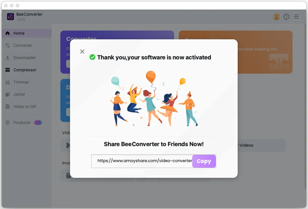 AmoyShare BeeConverter Pro MAC Лицензионный код активации