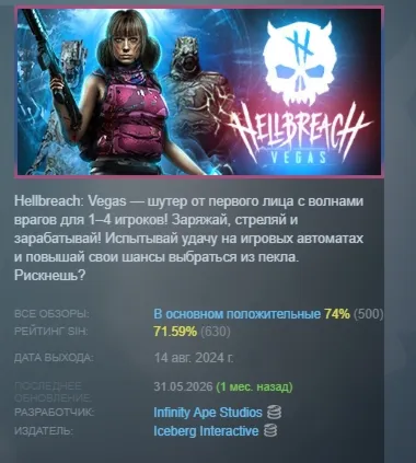 Hellbreach: Vegas АВТОДОСТАВКА STEAM GLOBAL МГНОВЕННО ЛИЦЕНЗИЯ