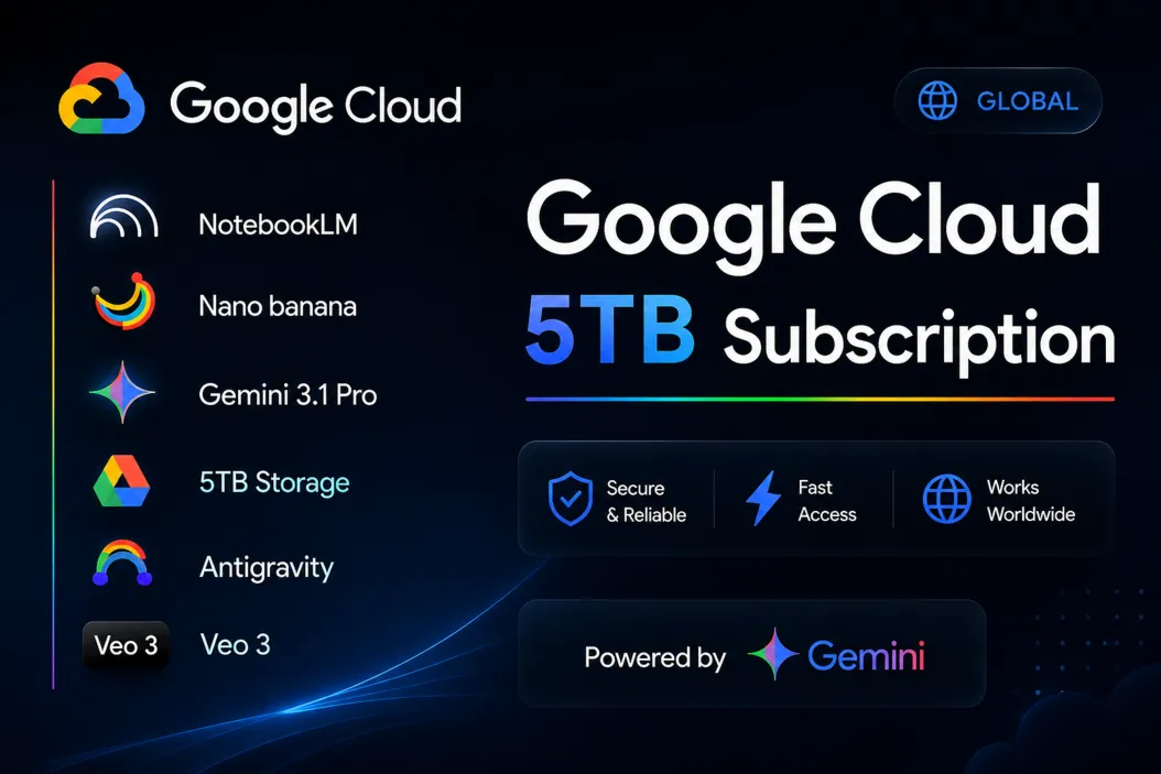 Google AI Pro 5 ТБ | GEMINI AI PRO + Veo3 + Nano Banana + NotebookLM | Google One
