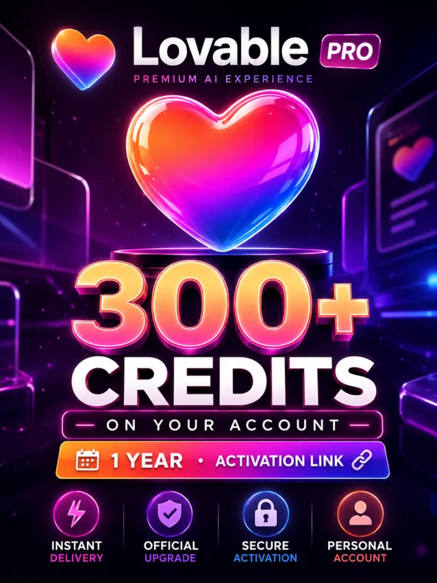 Lovable Pro — 300+ кредитов на вашем аккаунте, срок действия 1 год (ссылка для актива