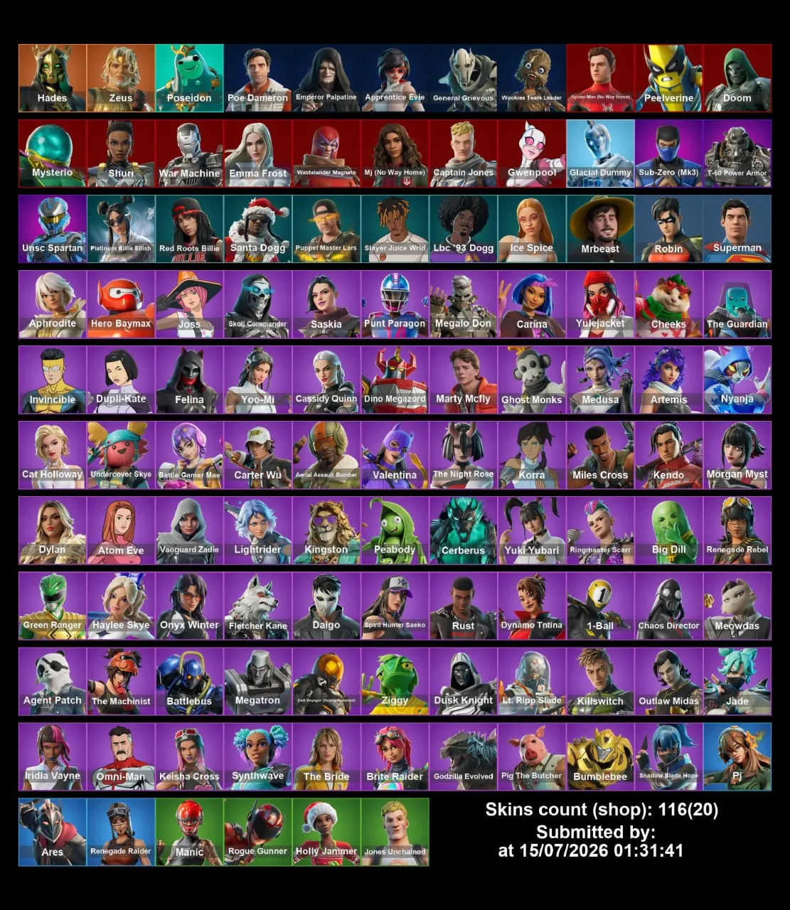 Мгновенный доступ • FN (все платформы) • 116 skins • Renegade Raider • Полный доступ
