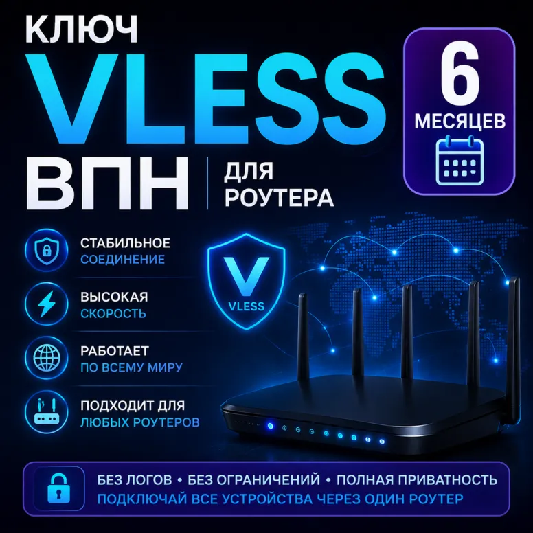Ключ VLESS  для роутеров с Podkop на 6 месяцев