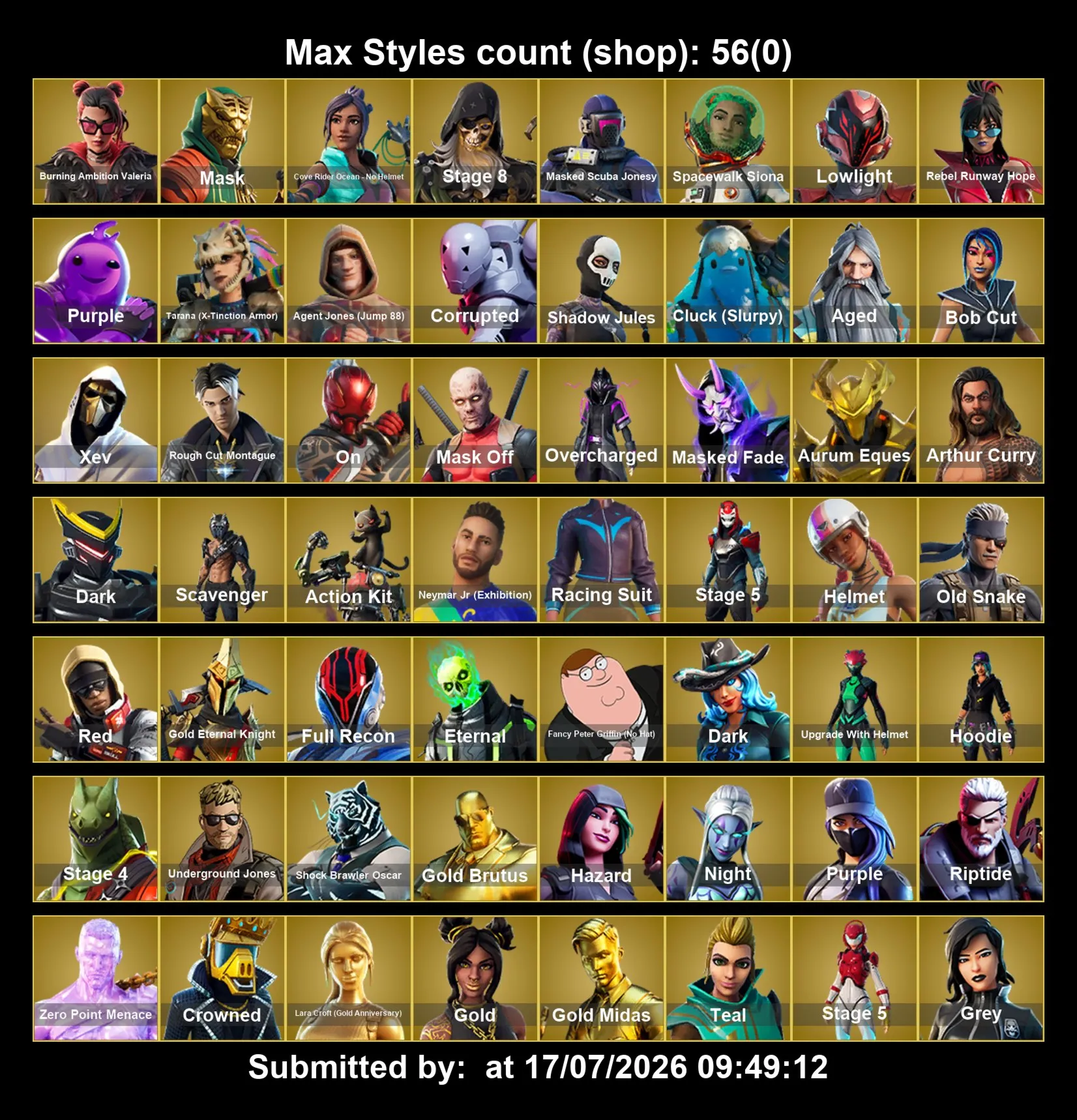Мгновенный доступ • FN (все платформы) • 153 skins • Gold Brutus • Полный доступ
