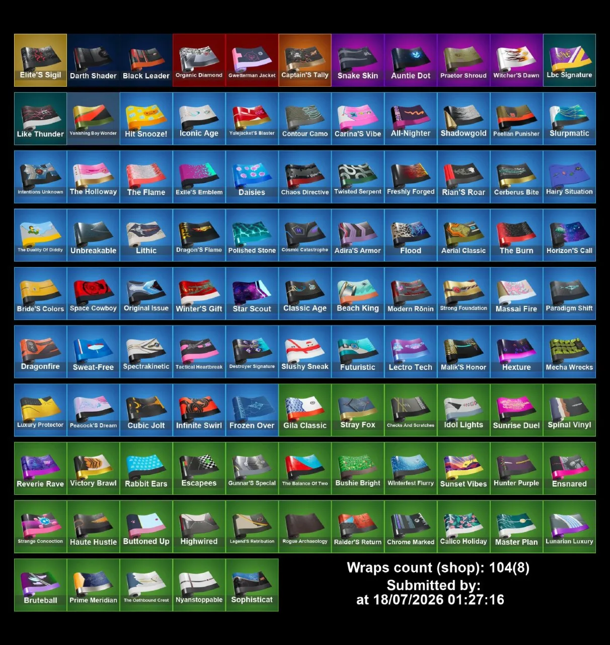 Мгновенный доступ • FN (все платформы) • 126 skins • Snap • 1200 VB • Полный доступ