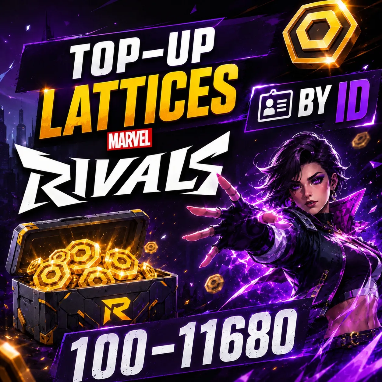 ПОПОЛНЕНИЕ LATTICES MARVEL RIVALS 100-11680 ПО ID