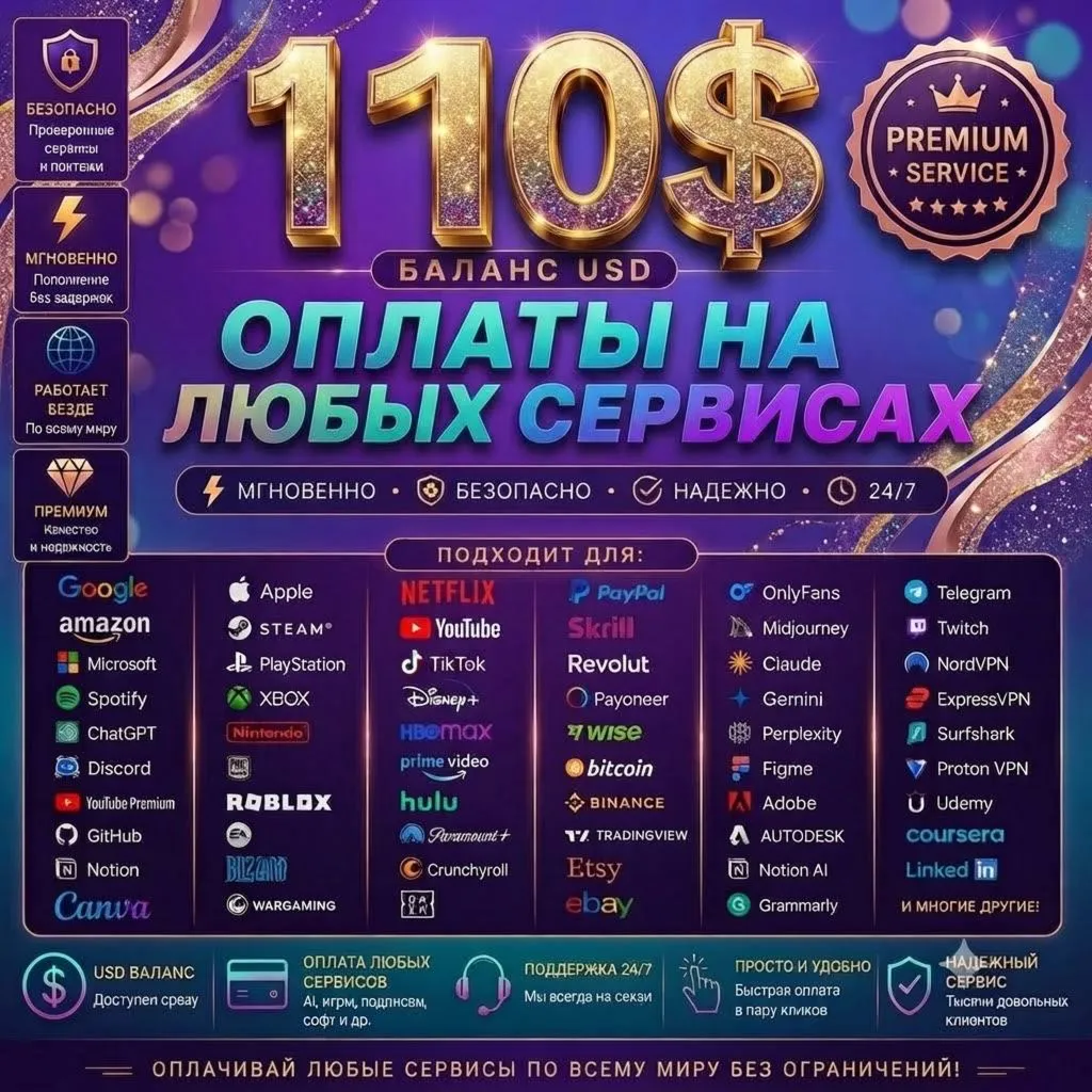110$ US Card 🌎 Premium Access: Tiktok, Fiverr, Google