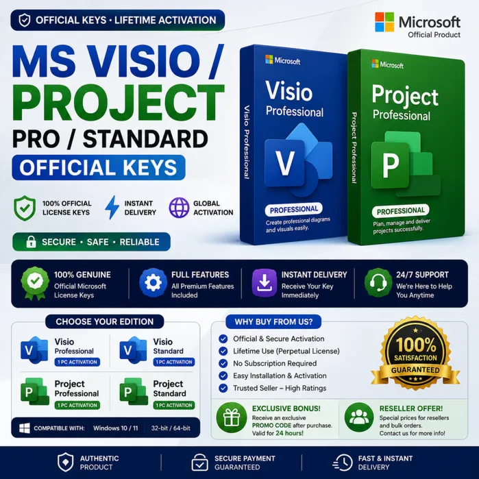 Официальные ключи MS VISIO / PROJECT PRO STANDARD