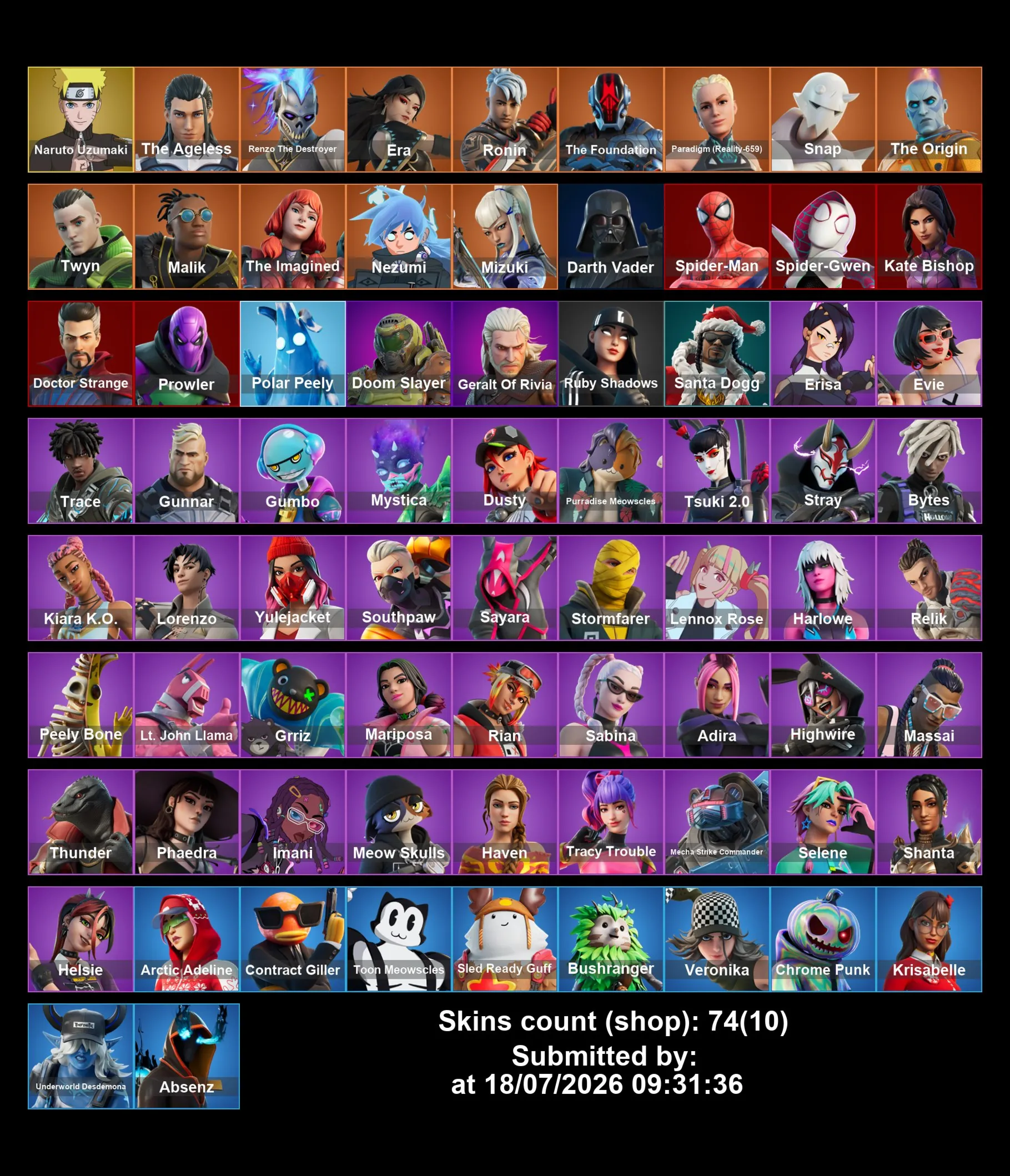 Мгновенный доступ • FN (все платформы) • 74 skins • Naruto Uzumaki • Полный доступ