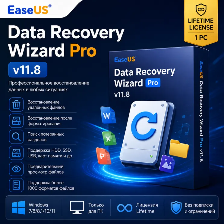 EaseUS Data Recovery Wizard Pro v11.8 1 PC Бессрочная - irongamers.ru