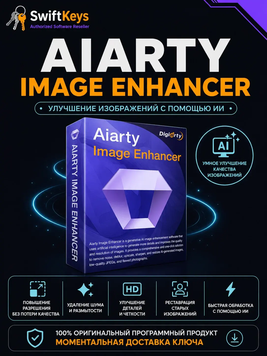 Aiarty Image Enhancer 3 MacOS / Ключ активации / Фоторедактор