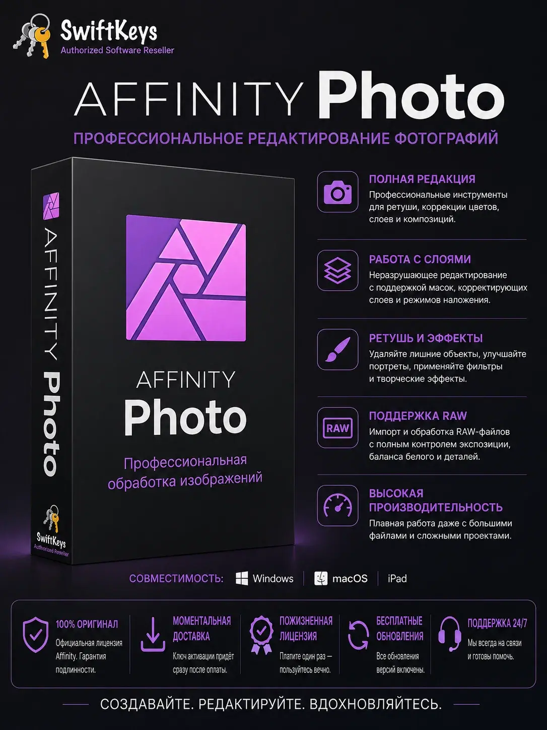 Affinity Photo 1.10.6 / Бессрочная / Windows / Mac