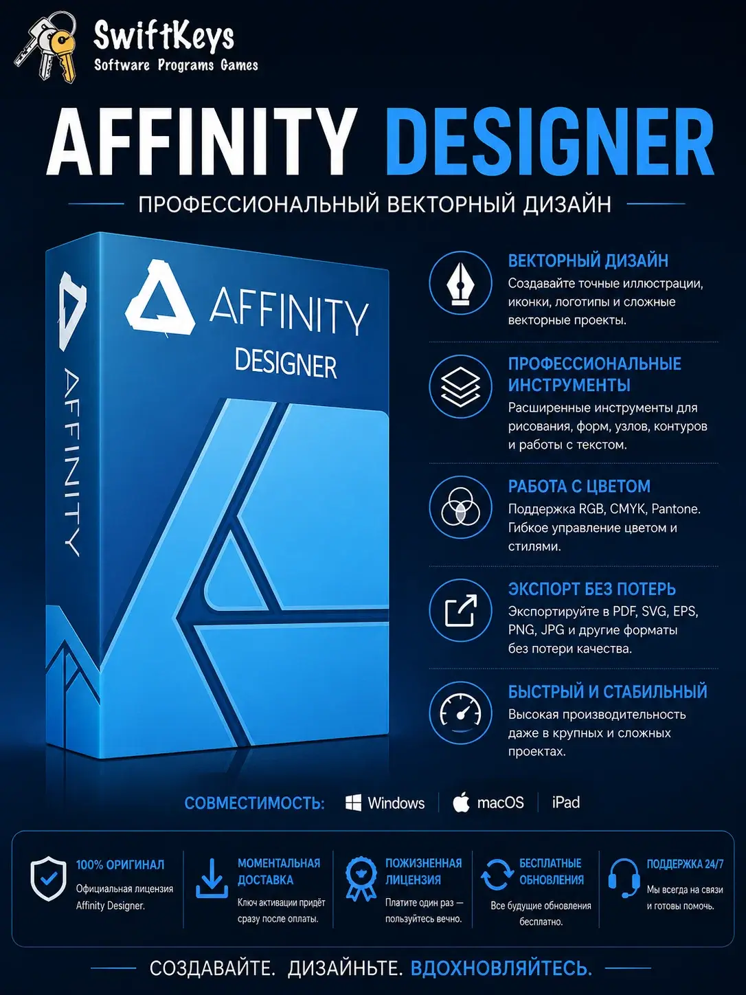 Affinity Designer 1.10.6 / Бессрочная / Windows / Mac