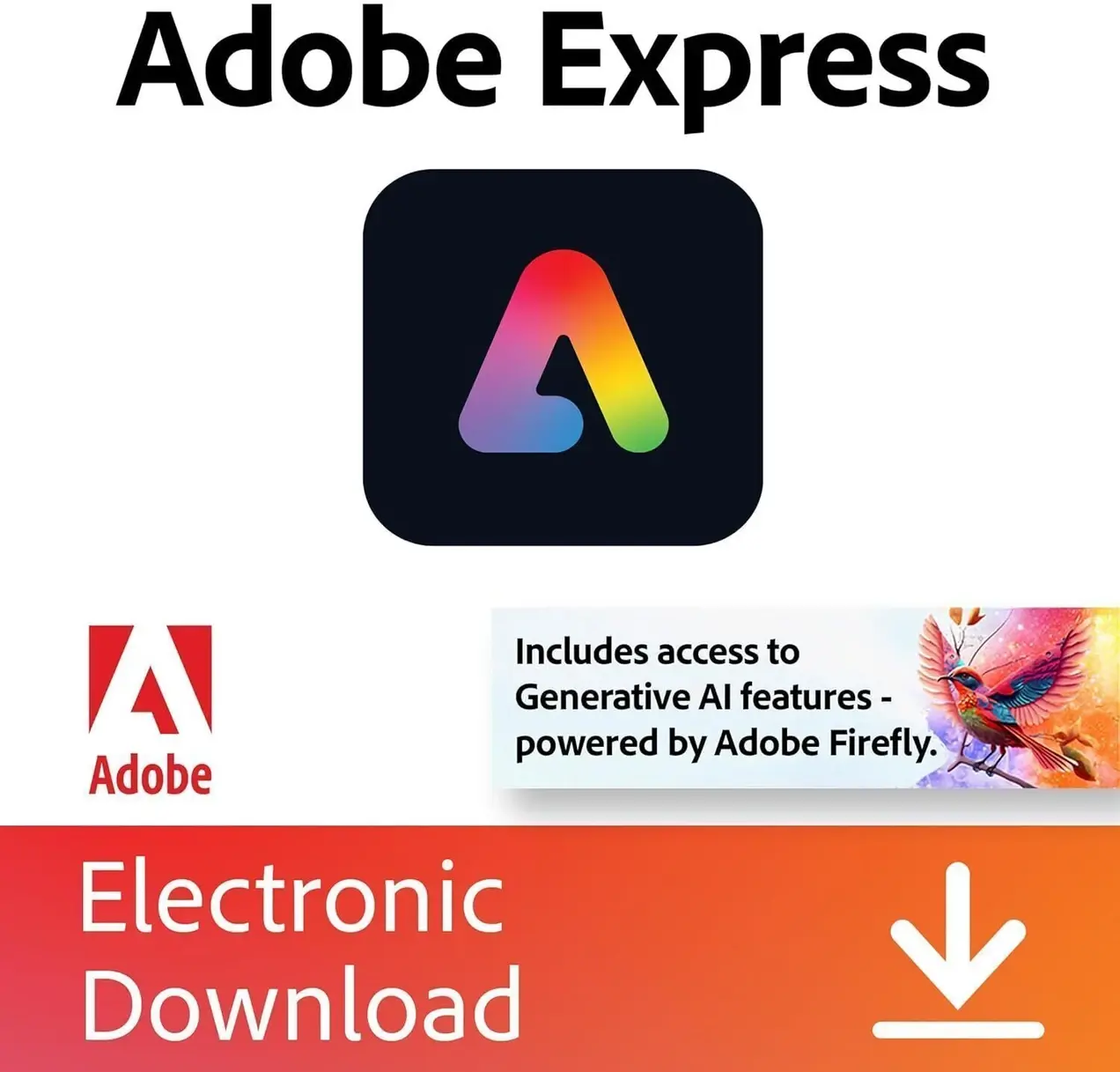 Adobe Express Premium | Социальные медиа: графика, видео и презентации | AI‑12 Month|