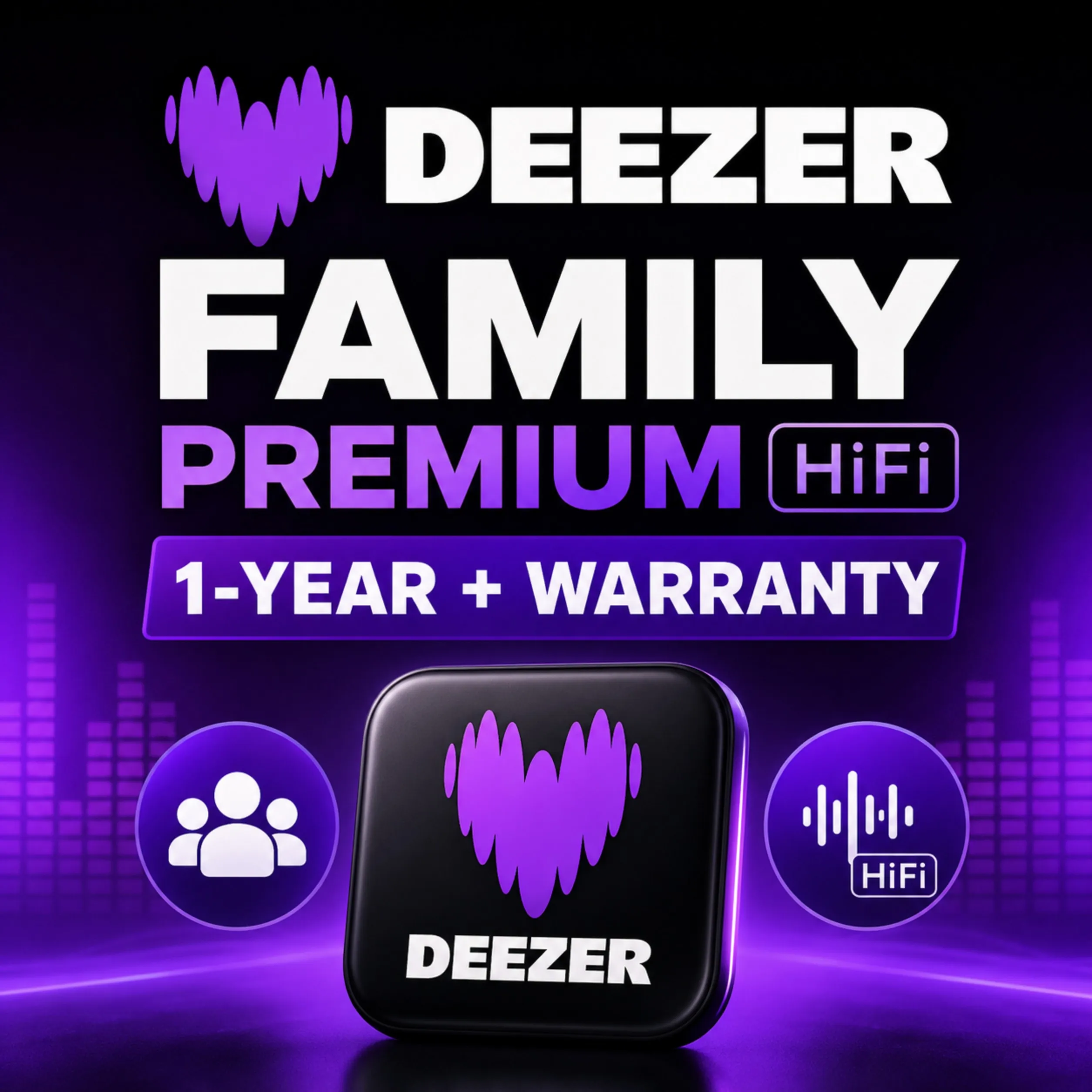 Deezer Family Premium HiFi (подписка на 1 год) + гарантия - irongamers.ru