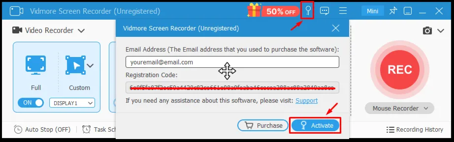 Vidmore Screen Recorder Код регистрации на 1 год