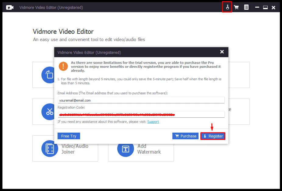 Vidmore Video Editor Код регистрации на 1 год