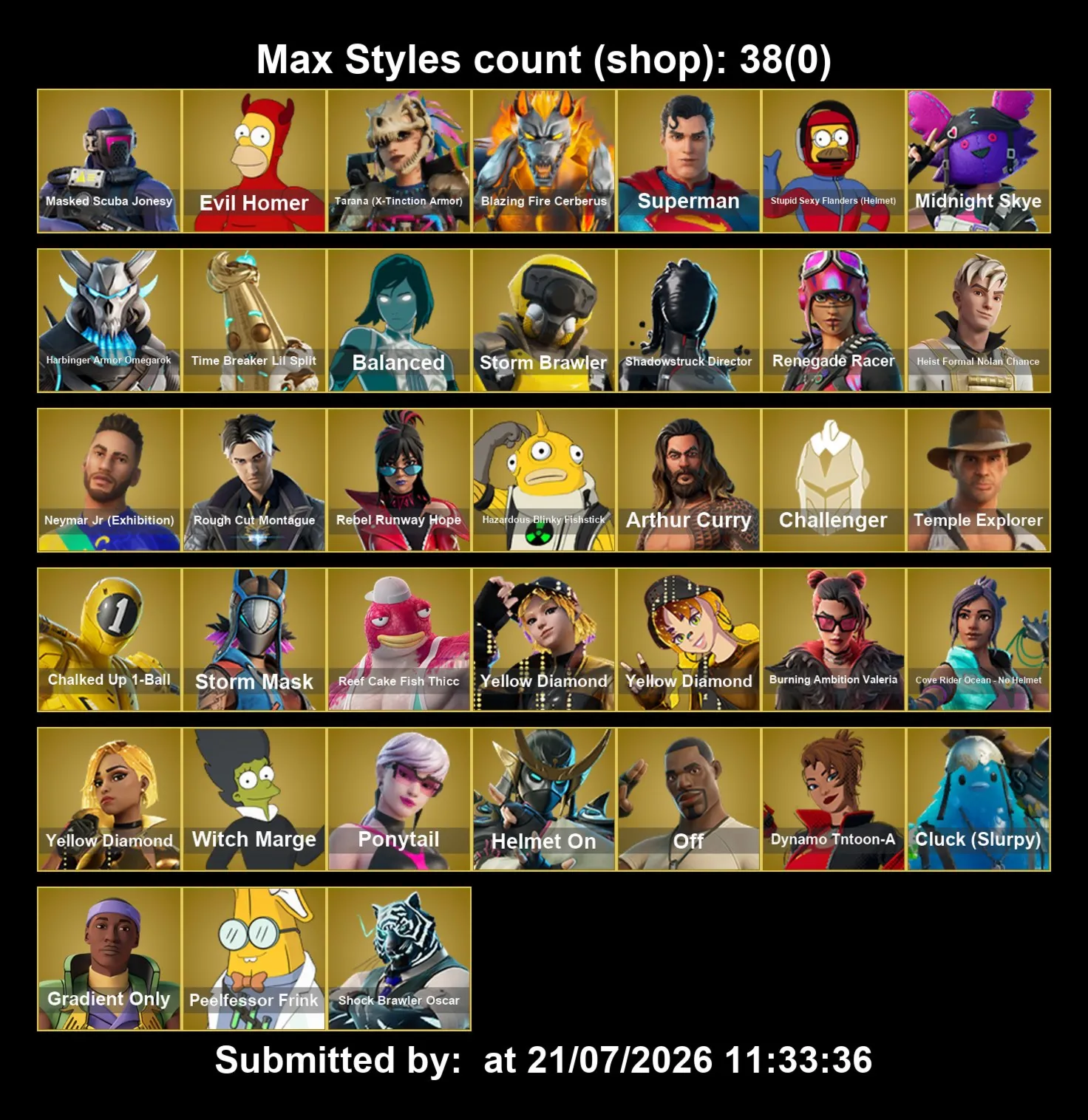 Мгновенный доступ • FN (все платформы) • 122 skins • 250 VB • Полный доступ