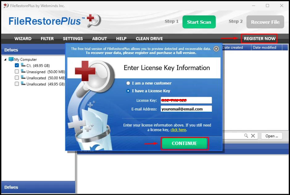 FileRestorePlus от WebMinds Лицензионный ключ на 1 год
