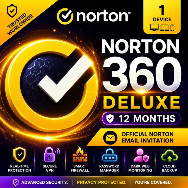 Norton 360 Deluxe – 1 Устройство | 12 Месяцев | Официальное Приглашение