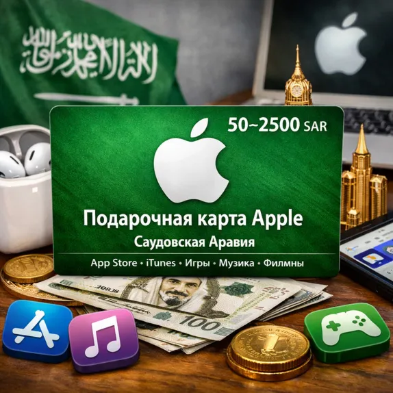 Apple Gift Card KSA 50–2500 SAR — Подарочная карта Apple / App Store / iTunes - irongamers.ru