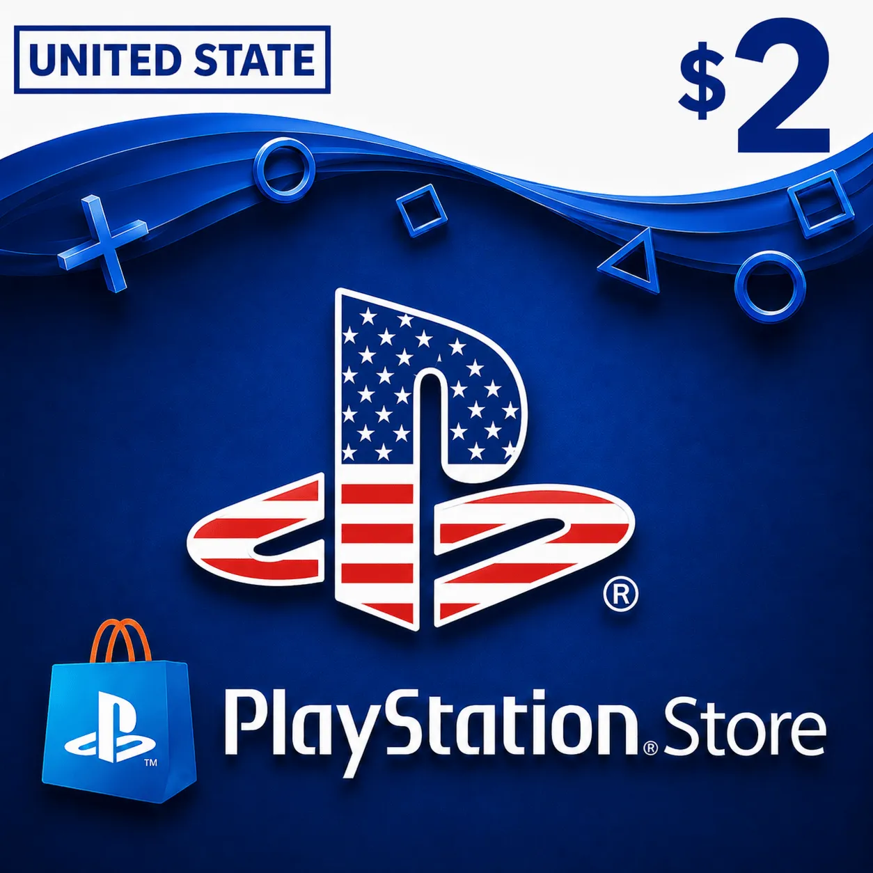 2 USD | PlayStation PSN | United States
