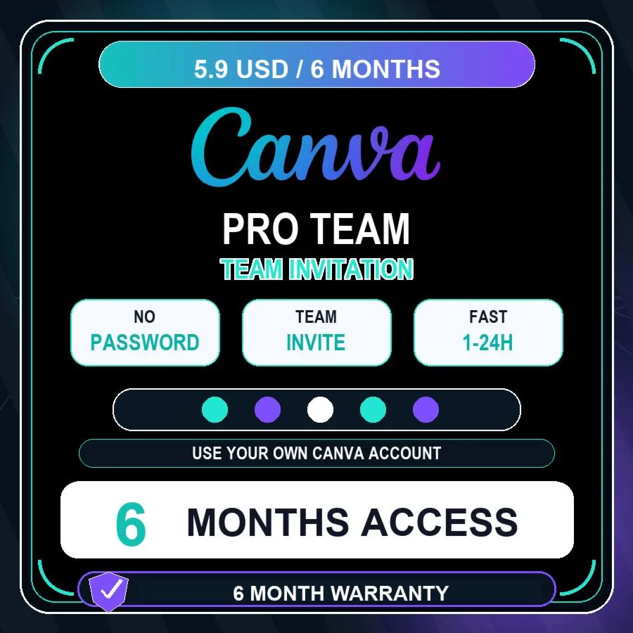Canva Pro Team Access 6 months | Team Invitation | Full Warranty