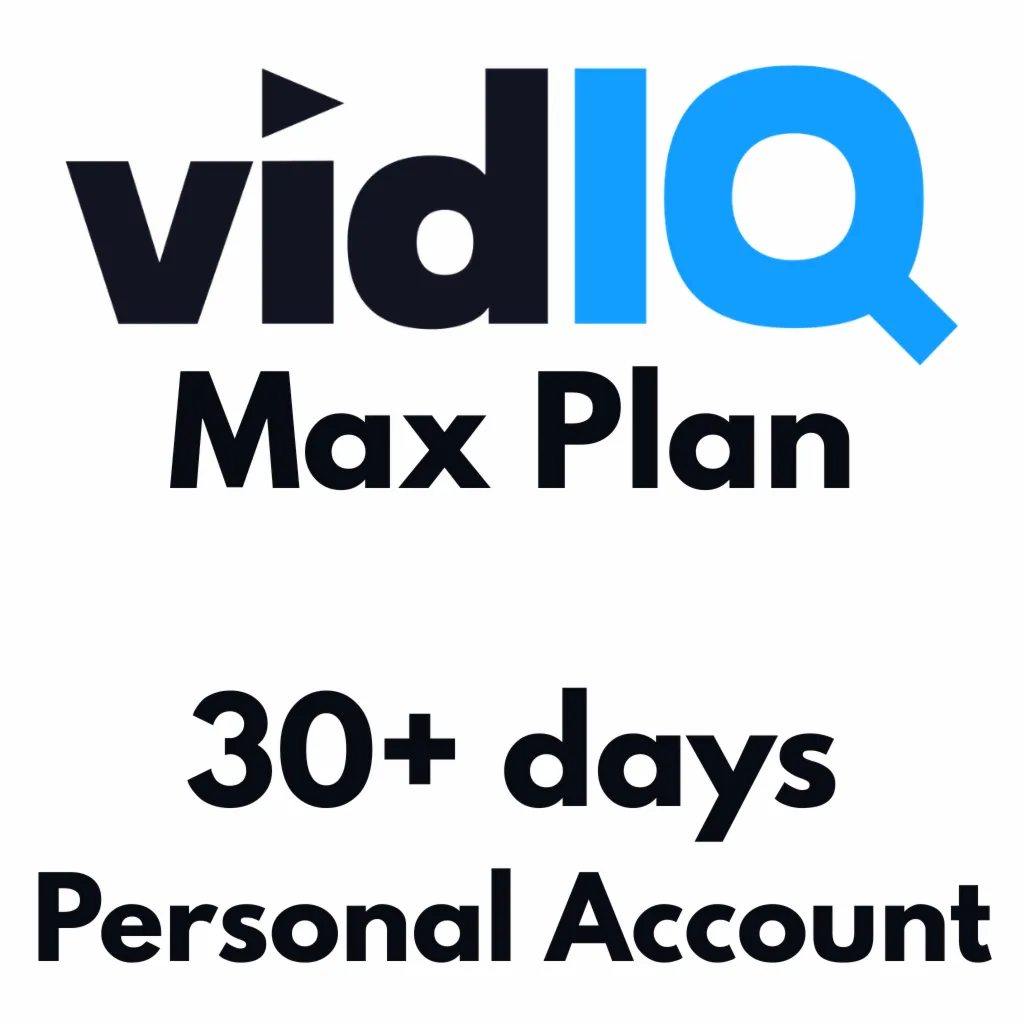 Персональный аккаунт по тарифному плану VidIQ Max – доступ на 30+ дней.