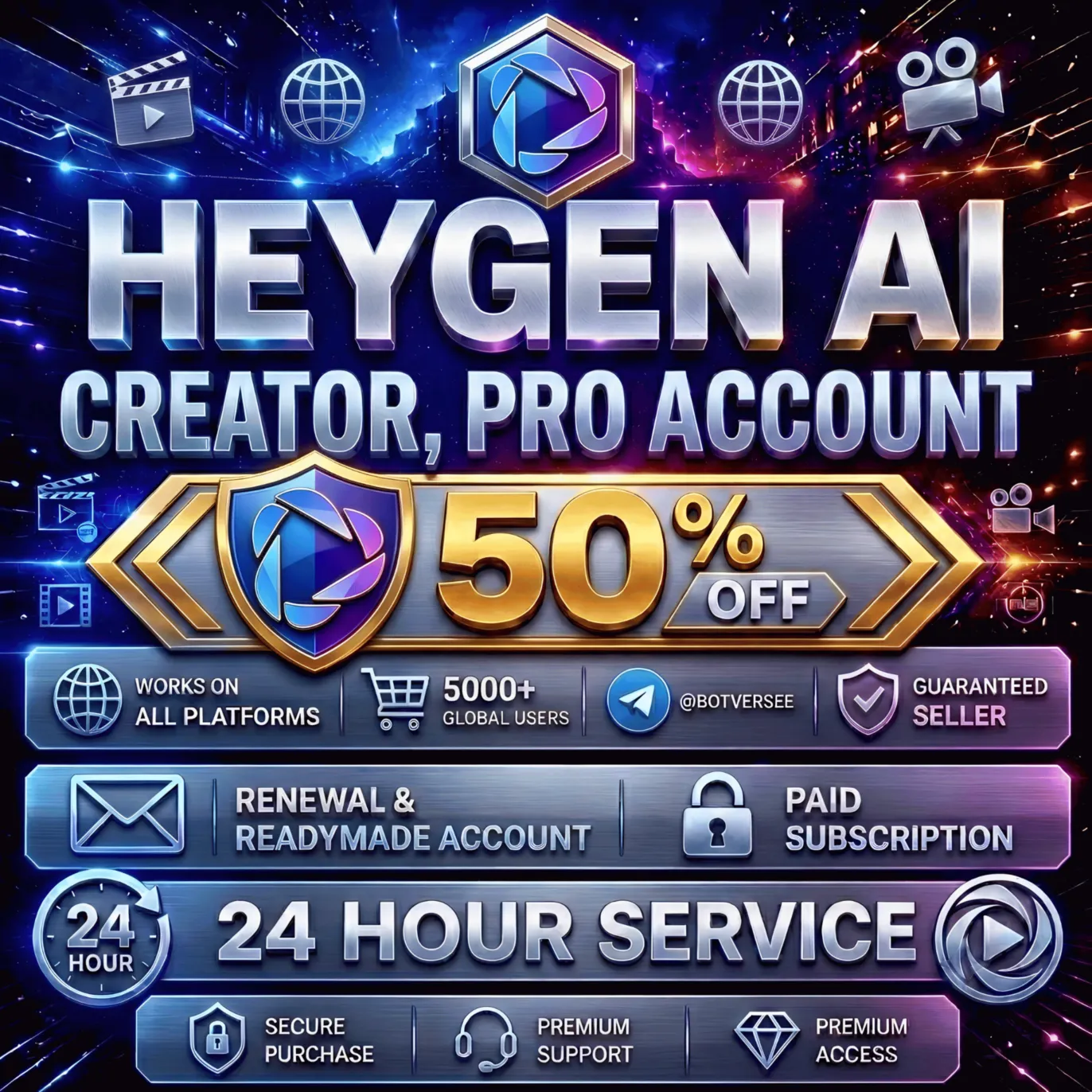 HeyGen Creator/Pro | Продление + Готовые аккаунты | Быстрая выдача и полная гарантия
