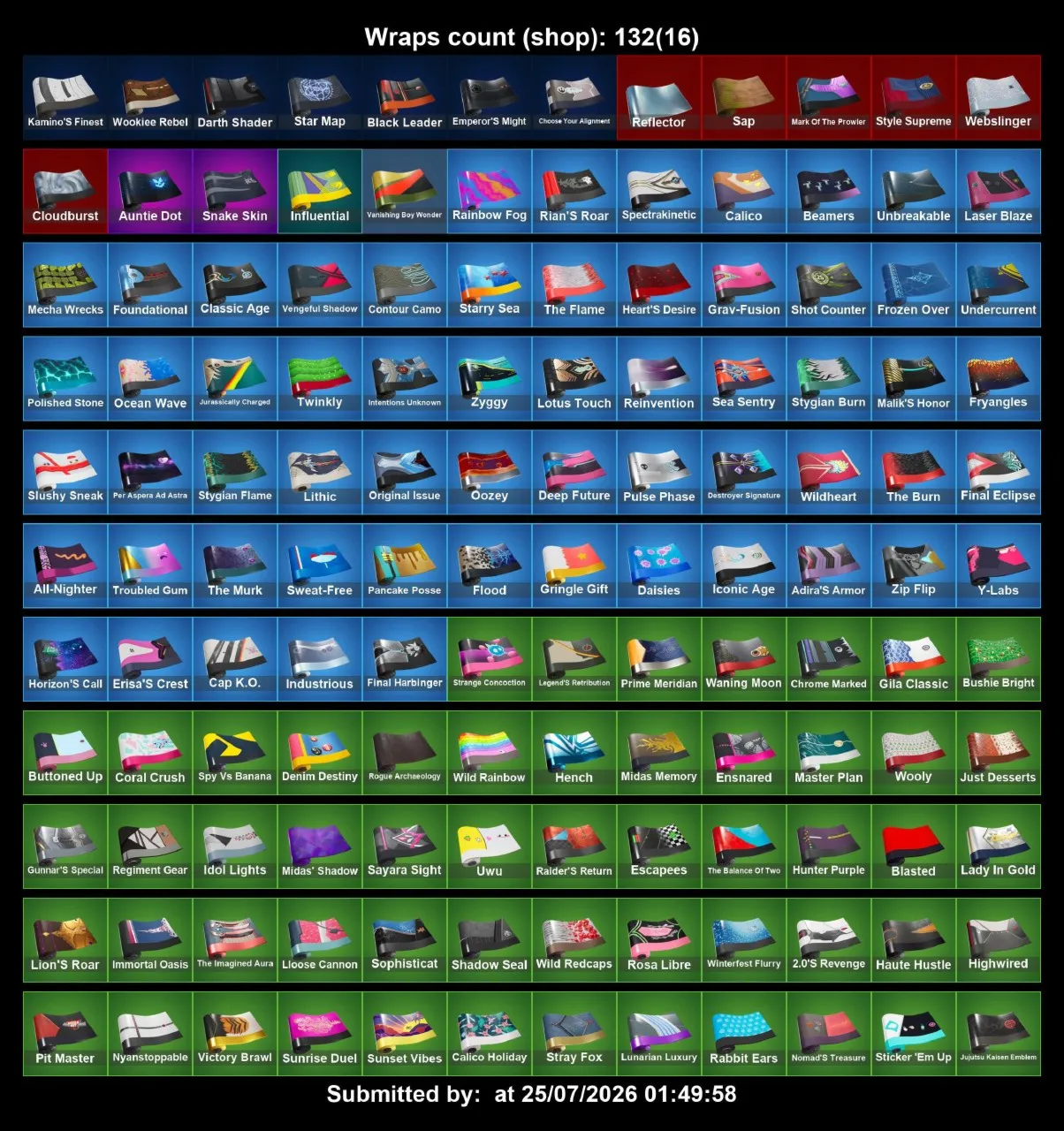 Мгновенный доступ • FN (все платформы) • 124 skins • 550 VB • Полный доступ