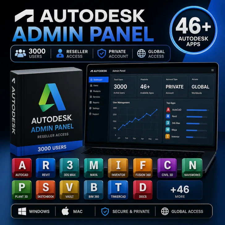 Панель администратора Autodesk | 3000 пользователей | Доступ для реселлеров | Личный