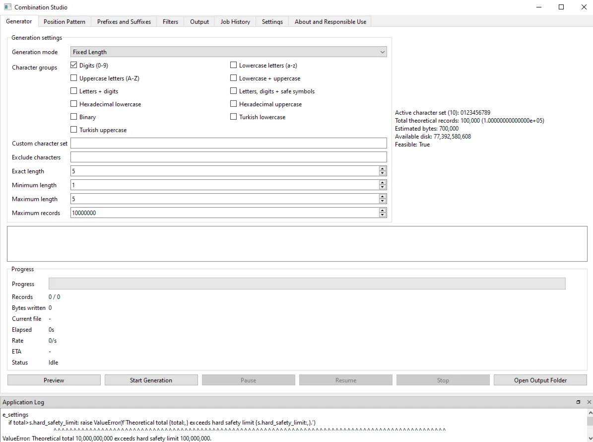 Combination (Wordlist) Studio Pro – Advanced Combination & Test Data Generator