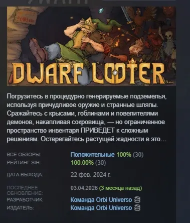Dwarf Looter АВТОДОСТАВКА STEAM GLOBAL МГНОВЕННО ЛИЦЕНЗИЯ
