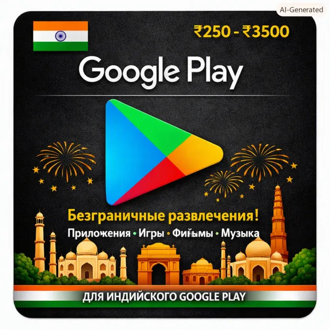 🇮 🇳 Google Play Gift Card IN | ₹250–₹3500 – Google Play – Аккаунт Индия