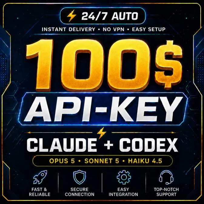 [AВТО 24/7] $100 API Claude Code / Codex — Key + Base URL, Opus 5 / GPT-5.6