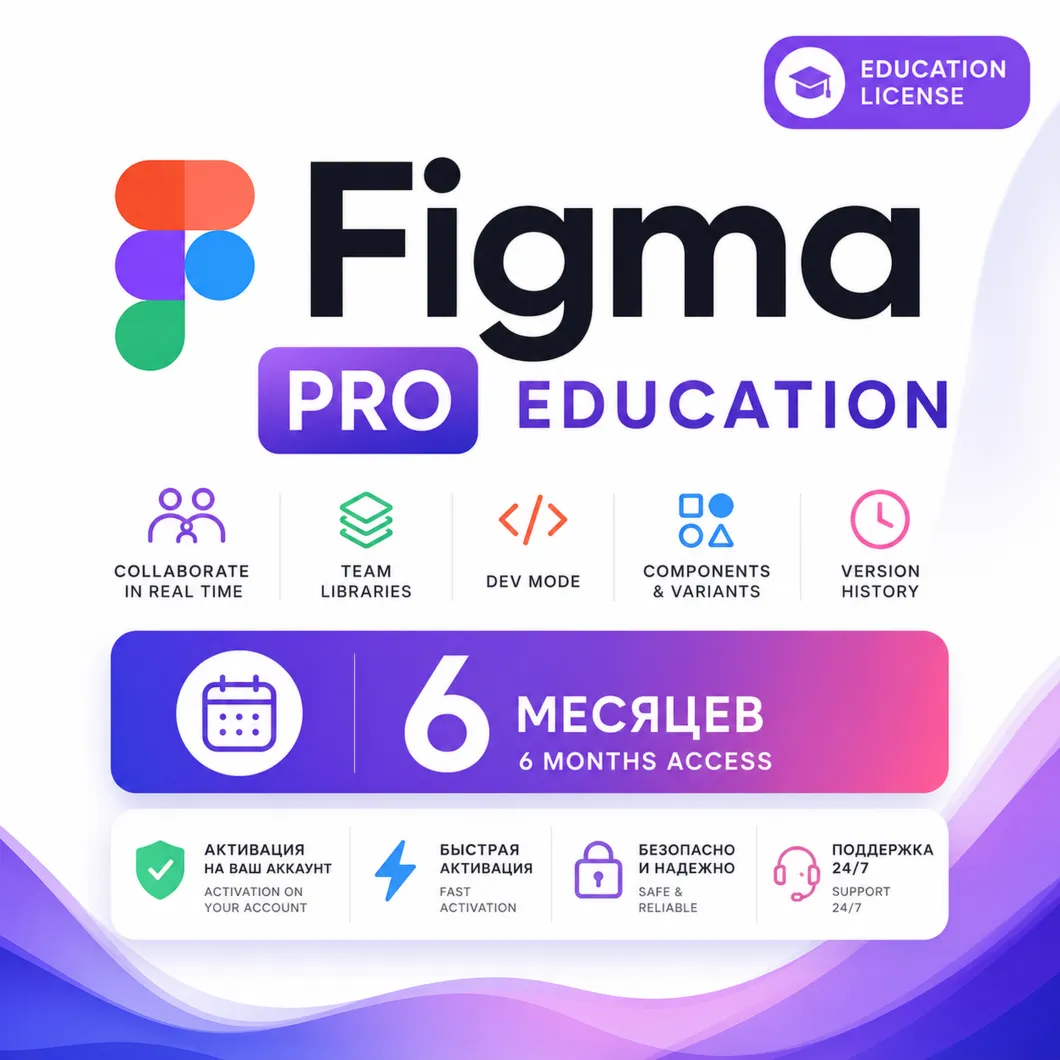 Figma Pro Education на 6 месяцев | Быстрая активация на ваш аккаунт