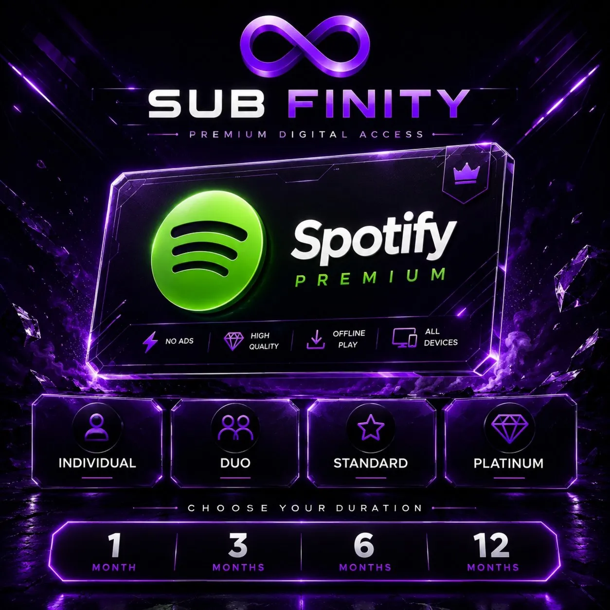 1/3/6/12 SPOTIFY ПРЕМИУМ ( INDIVIDUAL | STANDARD | NUM | DUO )  | 100% работает