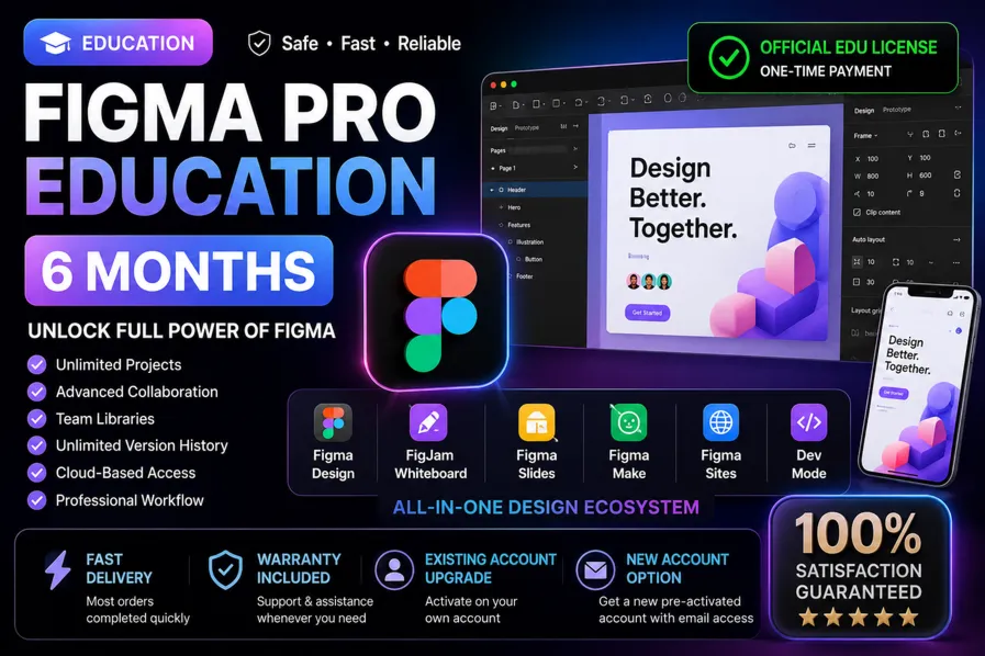 Figma Pro Education — 6 месяцев | Активация на вашем аккаунте