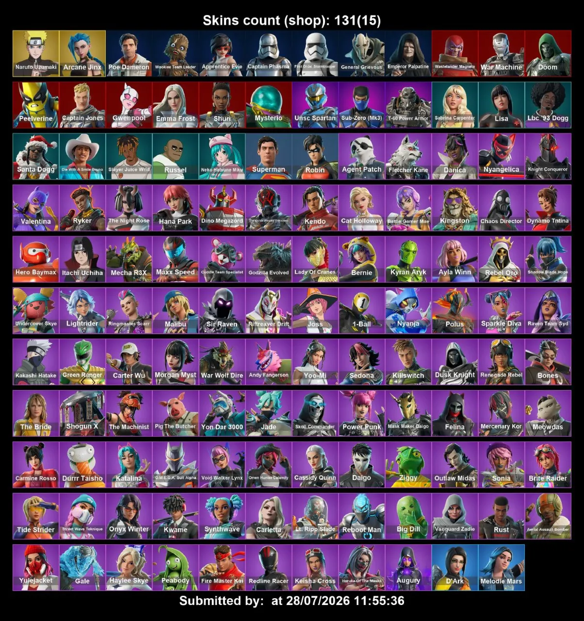 Мгновенный доступ • FN (все платформы) • 131 skins • Naruto Uzumaki • Полный доступ