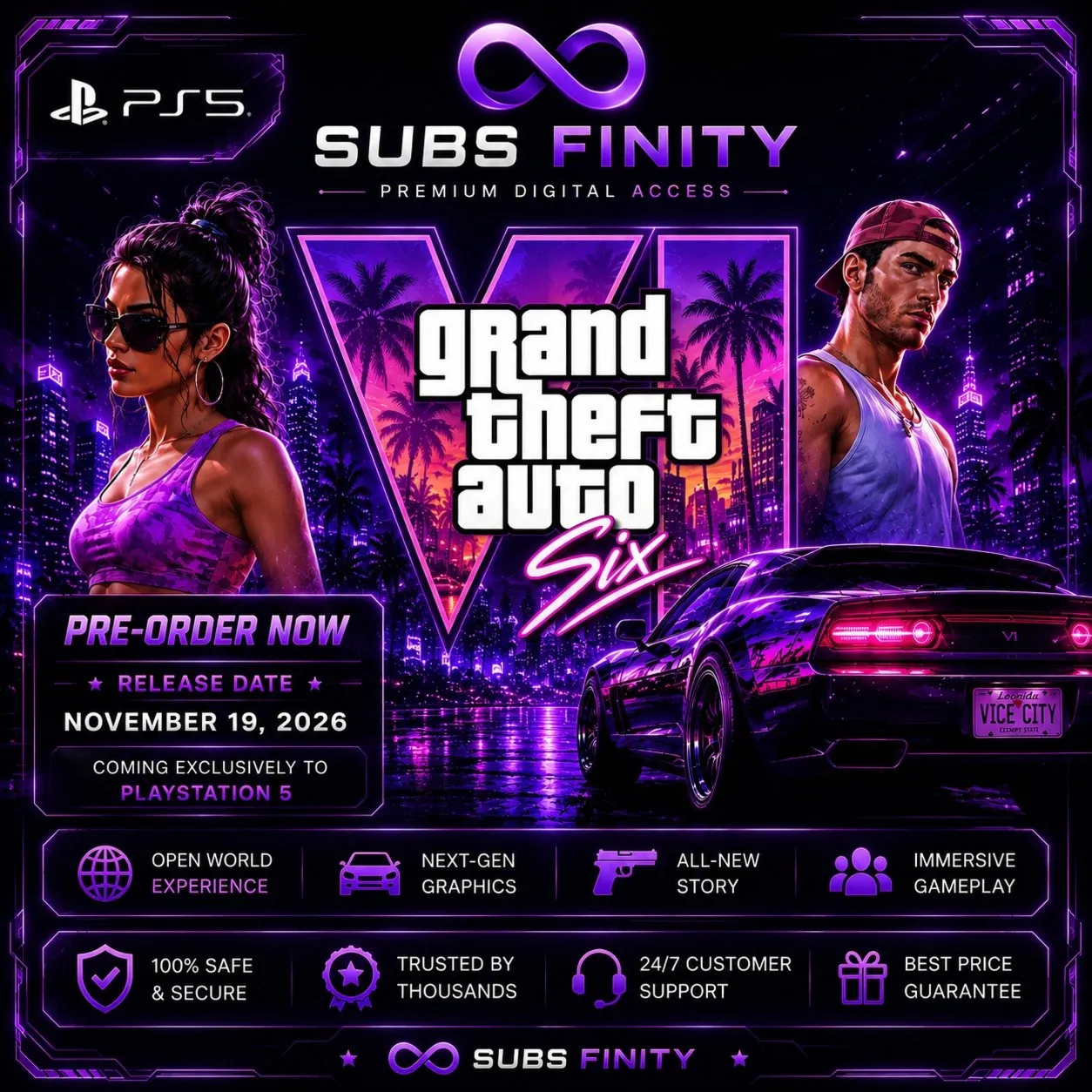Grand Theft Auto VI GTA 6 PS5 India
