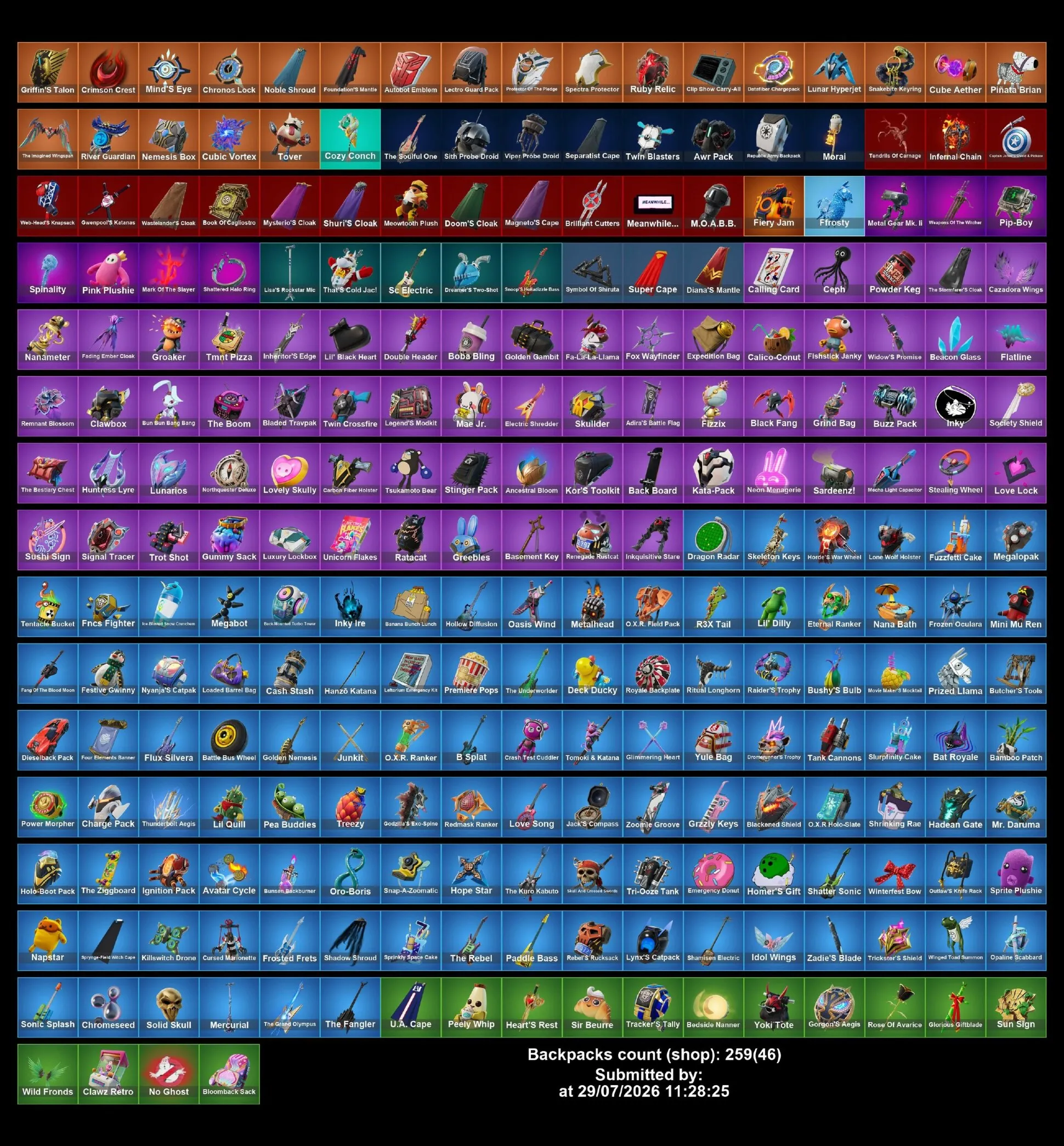Мгновенный доступ • FN (все платформы) • 183 skins • 2600 VB • Полный доступ