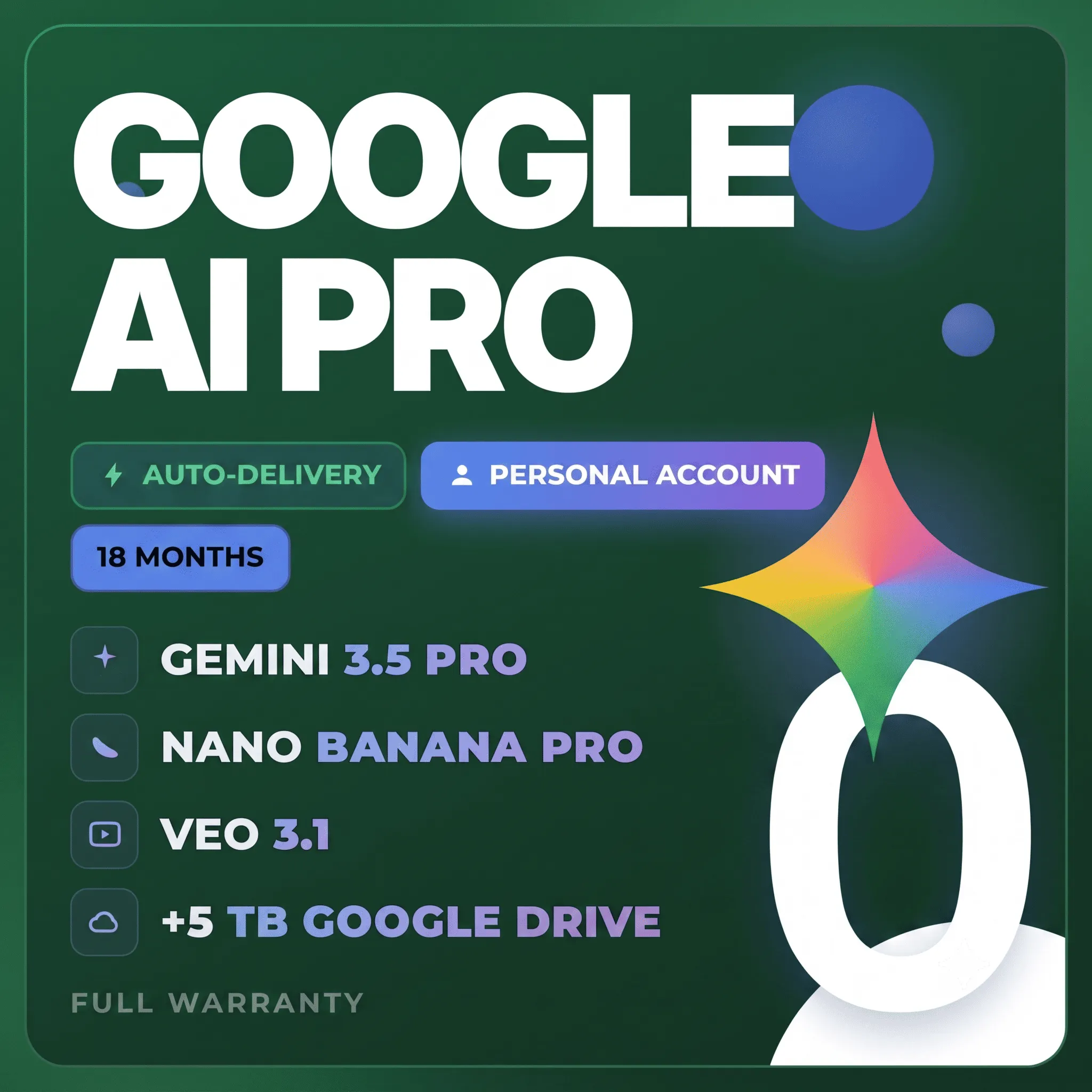 GOOGLE AI PRO 18 МЕСЯЦЕВ | Gemini 3.5, Nano Banana Pro, Veo 3.1, 5 ТБ - irongamers.ru