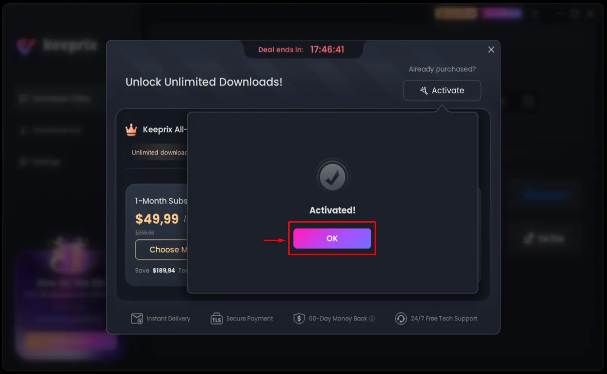 Keeprix Video Downloader Лицензионный ключ на 6 месяцев