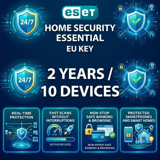 ESET Home Security Essential EU Key (2 Года / 10 Устройств) - irongamers.ru
