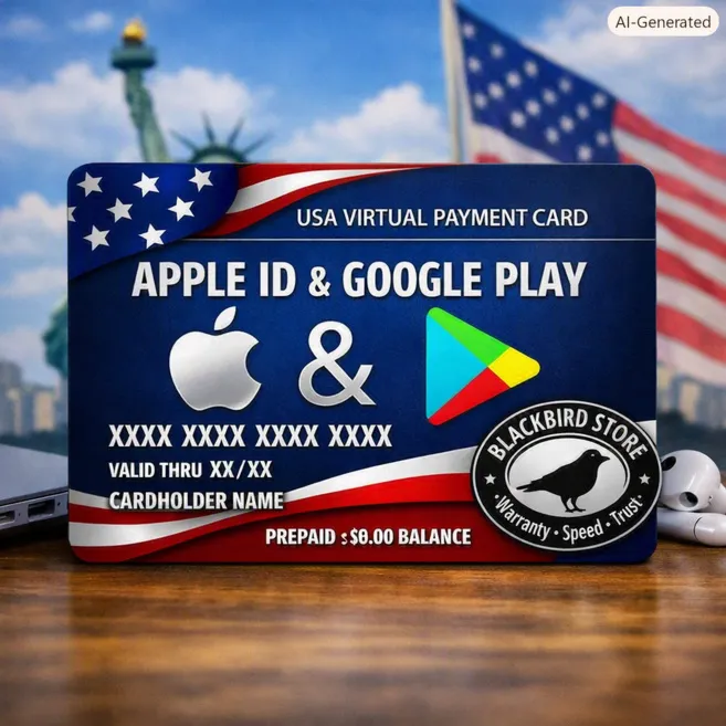 🇺 США Виртуальная карта 0$ – Для Apple ID и Google Play (без баланса, предоплаченная)