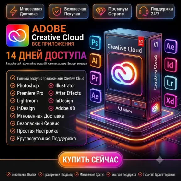 Adobe Creative Cloud Pro – Доступ на 14 дней | Мгновенная доставка Поддержка 24/7 - irongamers.ru
